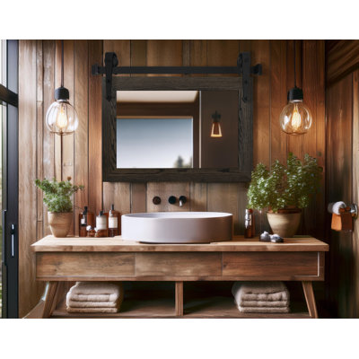 Manoil Solid Wood Rectangle Mirror