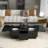 Black Coffee Table With Hidden Compartments And 2 Drawers For Primary Living Space Glossy Storage Extendable Top,