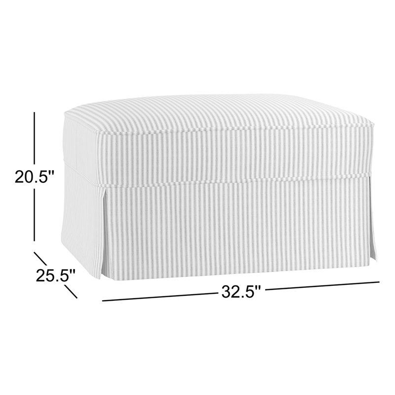 Repose-pieds rectangulaire 33 po Amari, Rayures tissées croisière à la dérive