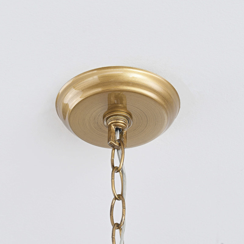 Kabresha 4 - Light 14“ Crystal Teardrop Tiered Round Chandelier, Brushed Brass