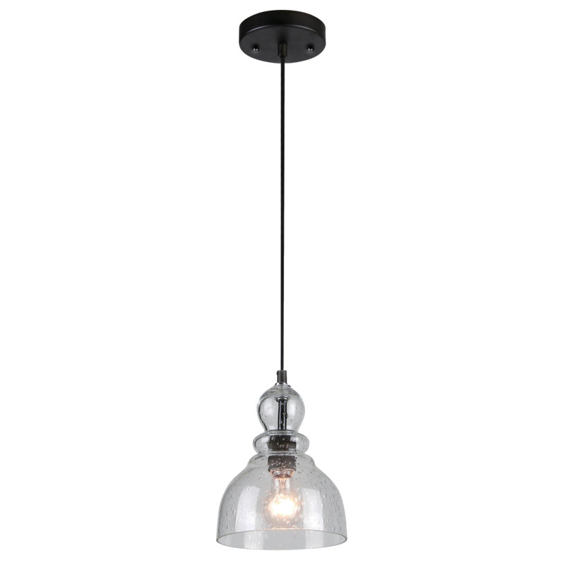 Lomita 1 - Light Copper Single Pendant, Oil Rubbed Bronze, 9" H x 7" W x 7" D, No