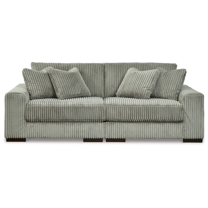 Canapé à accoudoirs carrés avec coussins réversibles de 102 po Lindyn, Gris
