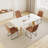 4- Person Solid Wood Top Trestle Dining Table Set-116826523-116826524