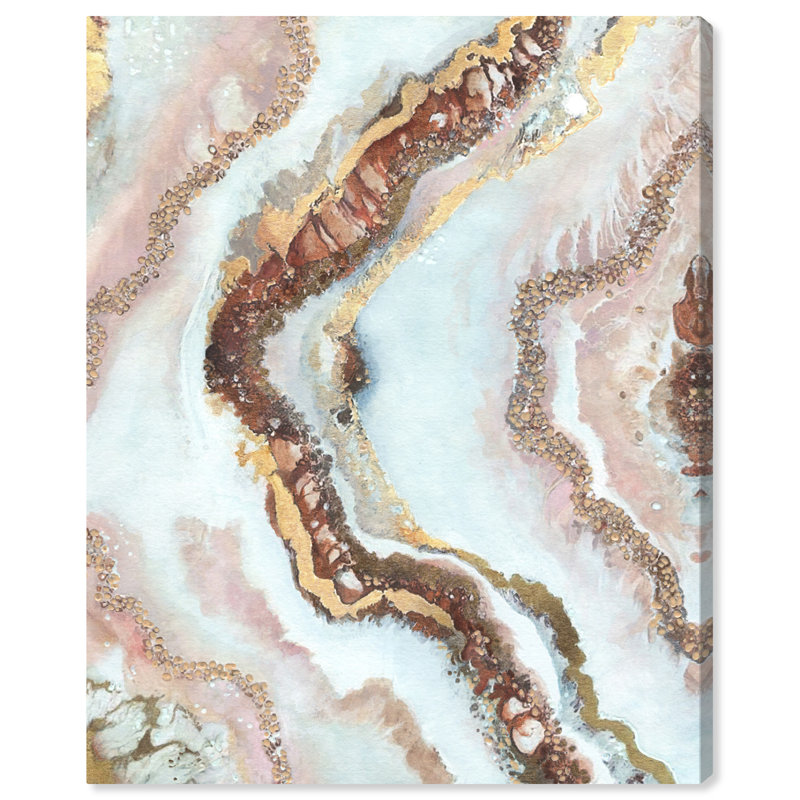 Geodes "Blush Geode" par Art Remedy sur, Toile tendue, H 30 po x l 24 po