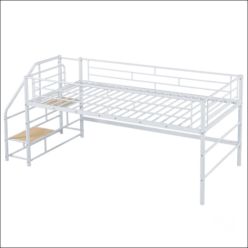 Mid Loft Bed With Storage Stairs