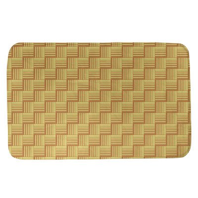Tapis de bain géométrique antidérapant rectangulaire à rayures baskettressées