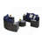 Outstanding Half-Moon Patio Furniture Set with Tempered Glass Table for Outdoor Enjoyment-2108783046