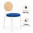 Charlotta Modern Cane Rattan Dining Chair, Boho Wicker Side Chair with Velvet Round Cushion Seat, Mid-Century Accent Seating with White Metal Legs-2101938389-2083698791