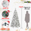 Arbre de Noël de 6 pi avec 752 pointes, branches floquées et à aiguilles dures, installation facile, support - idéal pour décorer le système à charnières enneigées, présentoirs de fête en métal parfaits