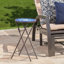 Outdoor Folding Accent Table With Glass Top And Iron Frame Outdoor Table Patio Table