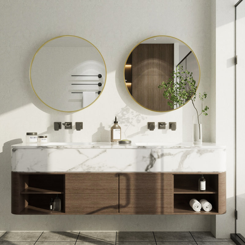 Miroir de salle de bain Molly Easy, Doré, 20 po x 20 po