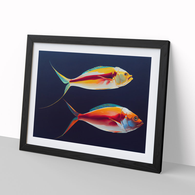 Prime Fish - Single Picture Frame Print, Black Framed, 46cm H x 64cm W x 2cm D