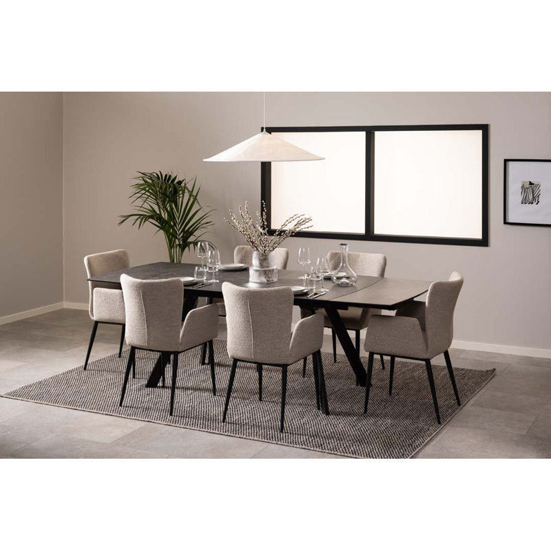 Narielle Extendable Metal Base Dining Table