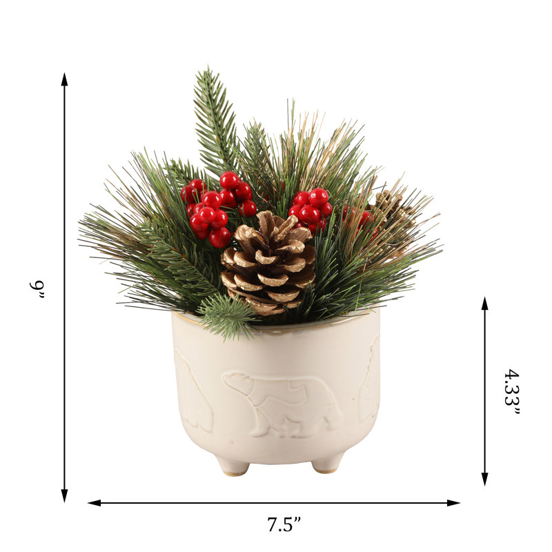 Pot à pieds en céramique avec mélange de Noël