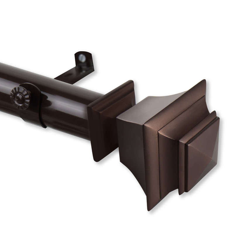 Tringle à rideaux simple réglable 1,5 po Ballance, 66 po - l 115 po, Cacao