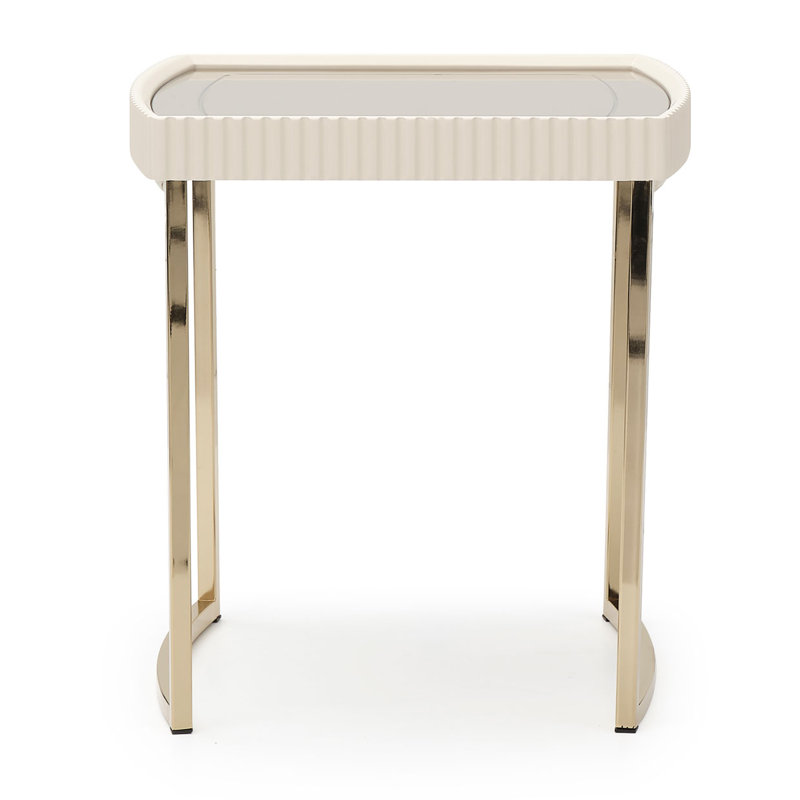 Lisbon End Table, Silken Matte Cream