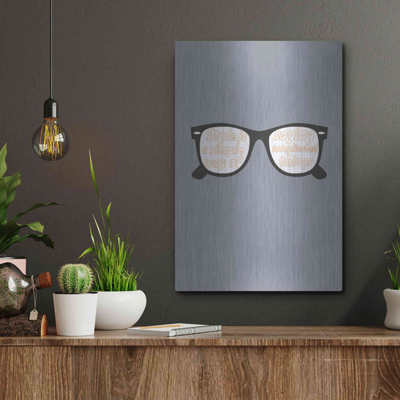 «Glasses» par GraphINC, art mural en métal, 12 po x 16 po