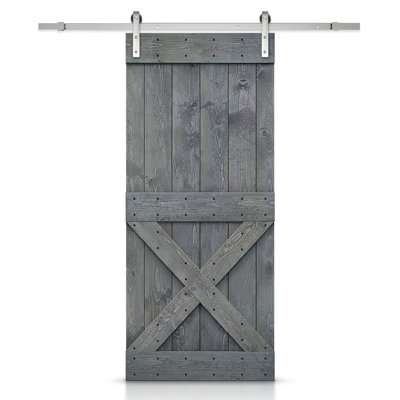 Porte de grange à panneaux et en bois avec quincaillerie d'installation