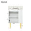 Meuble-lavabo blanc de 21,6 po, armoire combinée, meuble de rangement pour salle de bain, lavabo simple en céramique, rangement à gauche-739497513