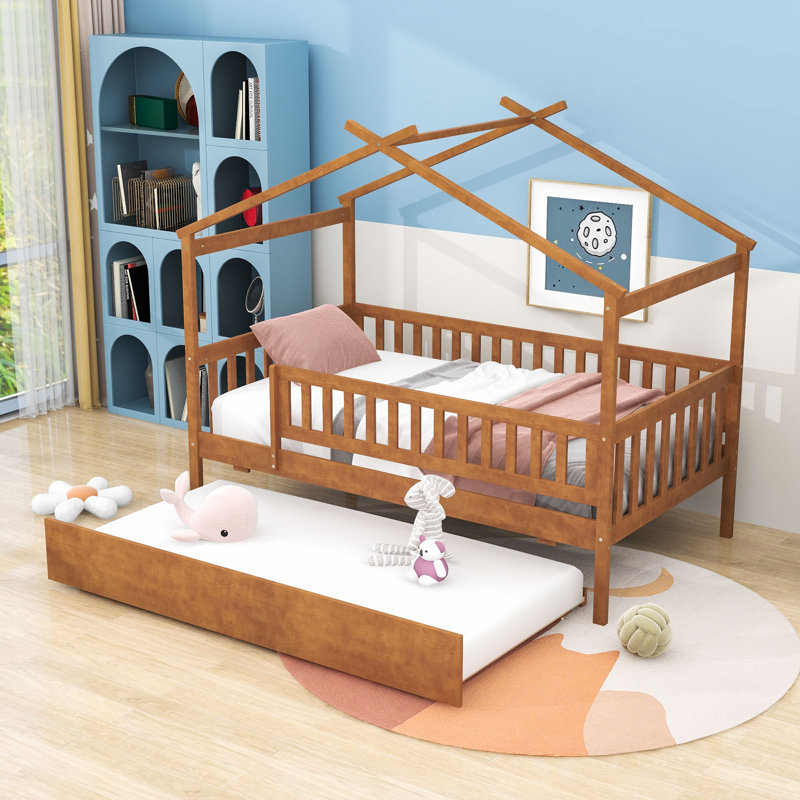 Dustee Wood Daybed with Slats, Walnut, Twin