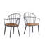 Chaise d'intérieur rembourrée avec pieds en métal (ensemble de 2), brun
