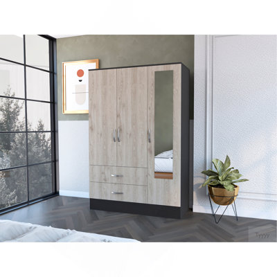 Armoire à miroir Florencia S, deux armoires avec cloisons, deux tiroirs