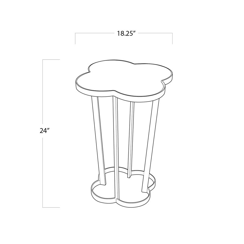 Clover Marble End Table, Natural Brass