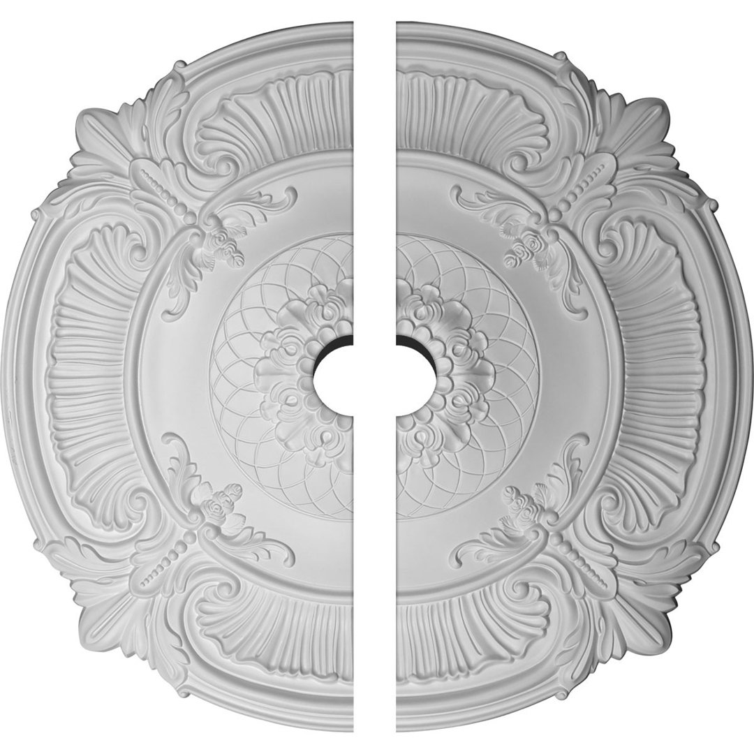 Endurathane Attica Ceiling Medallion, 39 1/2"OD x 3 3/4"ID x 2 1/2"P (Fits Canopies up to 3 3/4"), Two Piece, Factory Primed Ekena Millwork