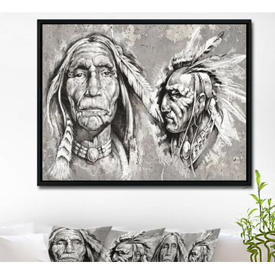 «Native American Indian Heads», impression sur toile