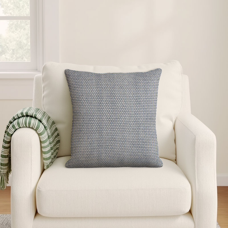 Tiana Square Cotton Pillow Cover and Insert, Indigo