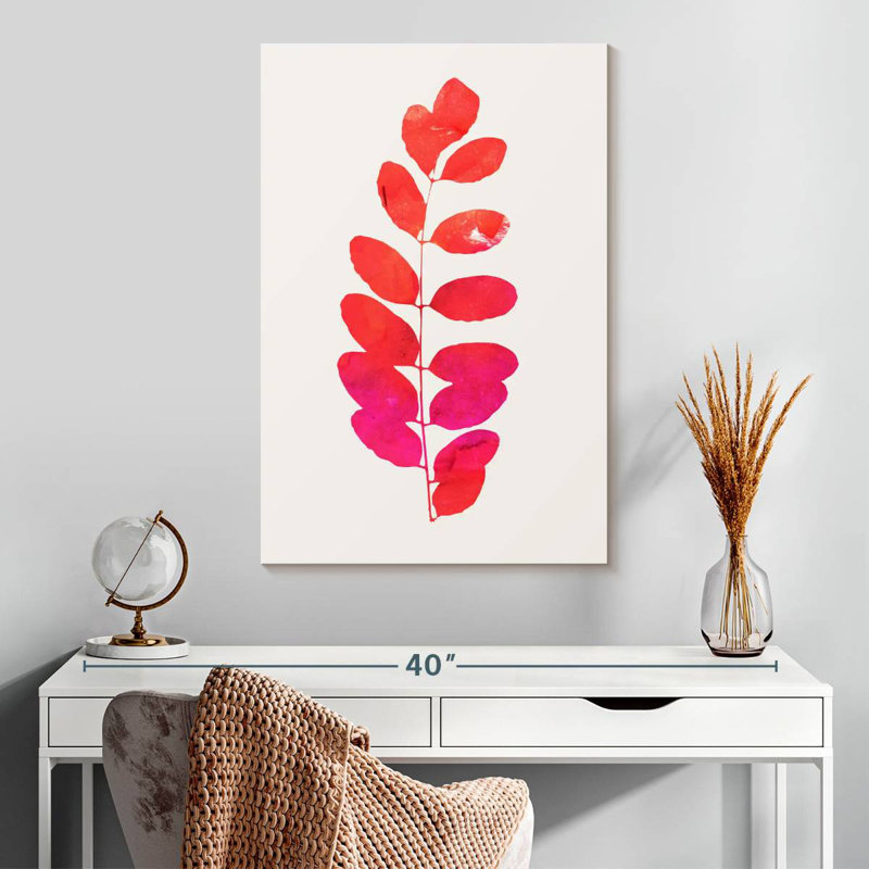 Harnek Leaf Print Pink, 30" H x 20" W