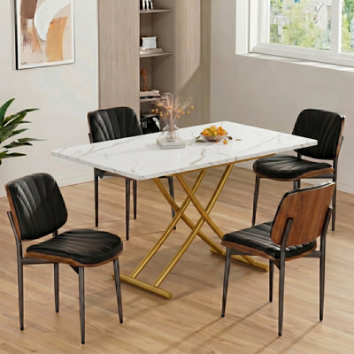Bureau multifonctionnel à hauteur réglable, plateau en grain de bois, design minimaliste moderne pour le bureau et la maison