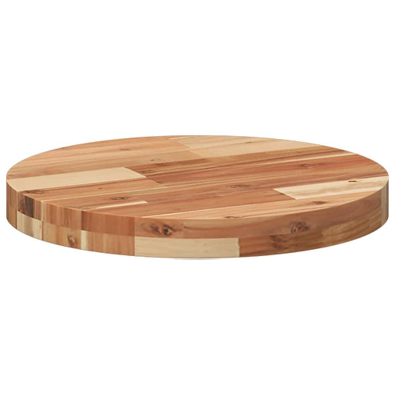 Plateau de table en bois naturel d'acacia massif, H 1,6 po x l 15,7 po x P 15,7 po