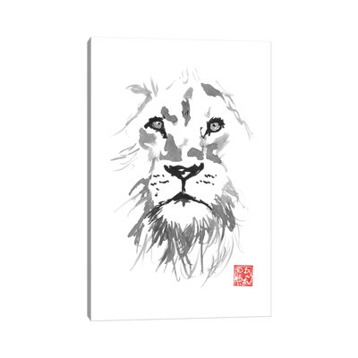 Lion In White by Péchane - Print on Canvas