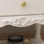 Set of 2 French Vintage Nightstands with 2 Drawers - 50cm White Floral Carved Bedside Tables