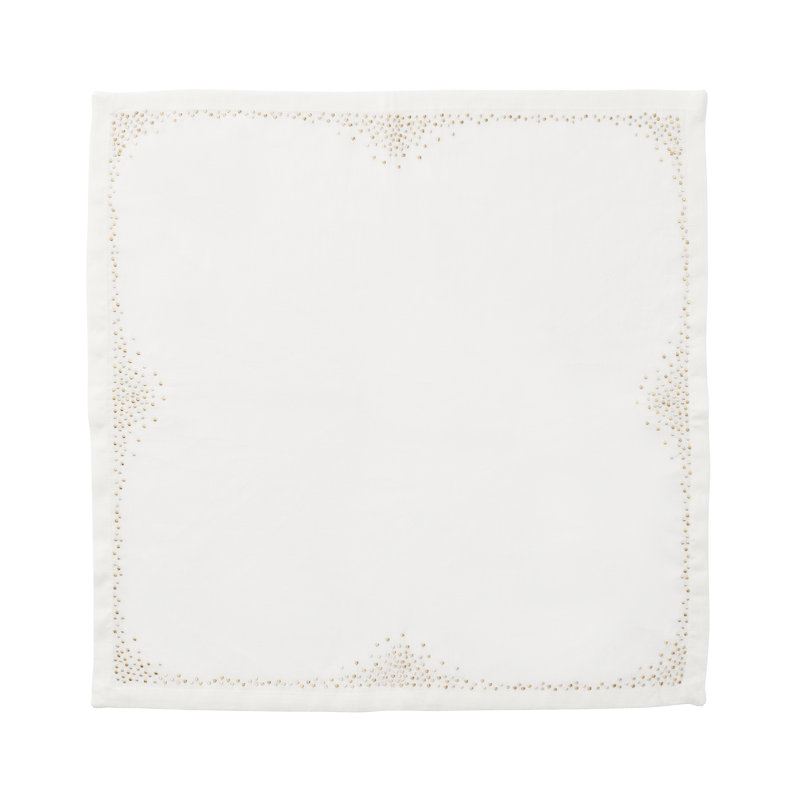 Pin Dot Linen Napkin, White/Gold/Silver
