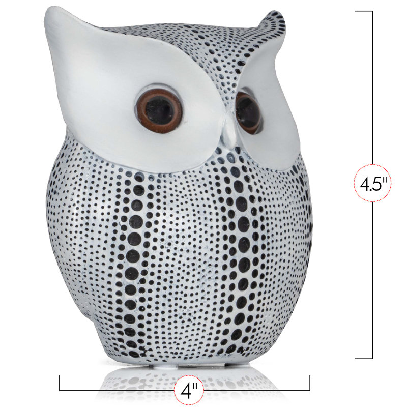 Figurine de chouette noire, Blanc