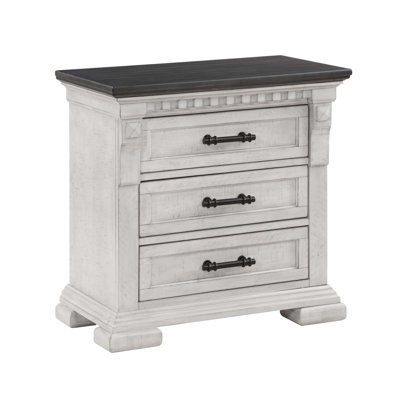 Table de chevet 3 tiroirs style transitionnel