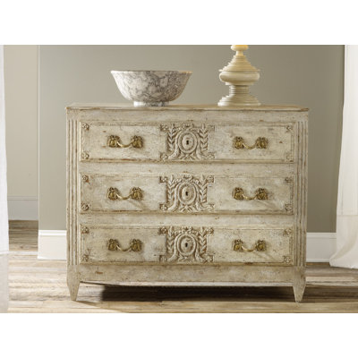 Carved And Painted 3 - Drawer Dresser