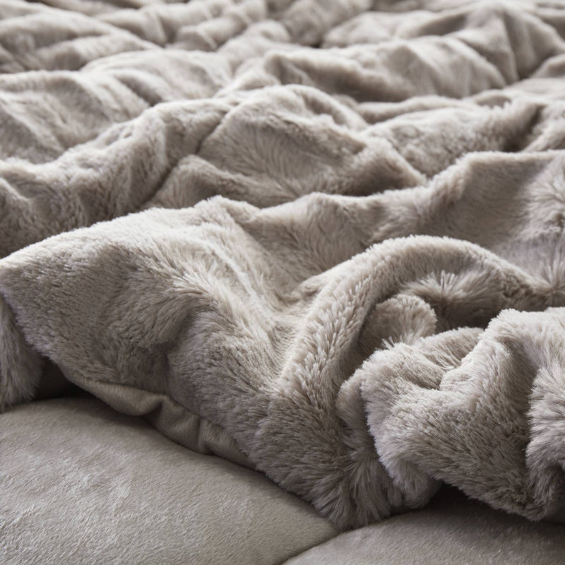 Ensembles de literie doux, Édredon pour grand lit + 2 taies décoratives, Gris