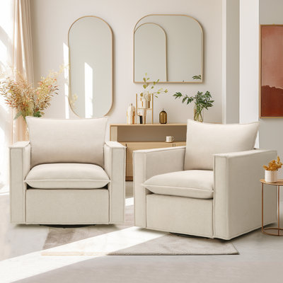 Hendina Upholstered Swivel Armchair