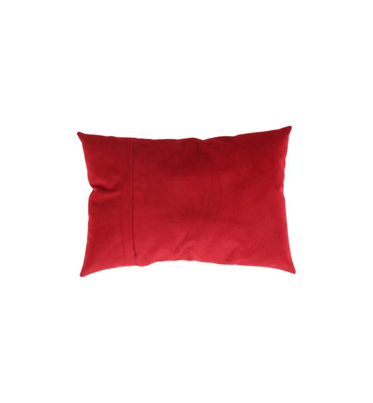 Traditional Calligraphy Velvet Pillow 16'' X 24'' in White/Red/Beige/Navy