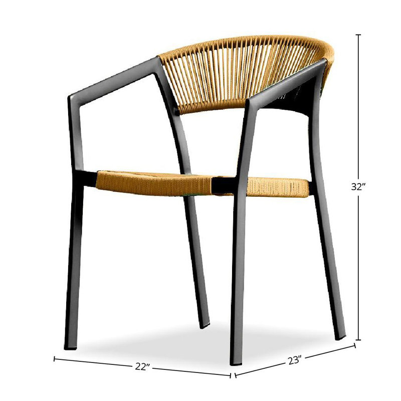 Soria Outdoor Dining Chair, Natural Sand/Black