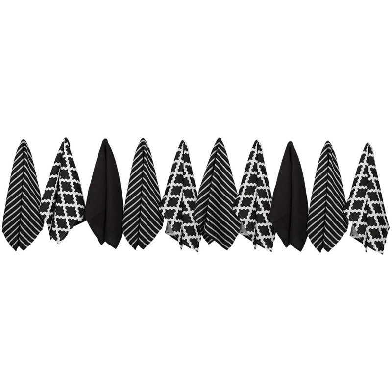 Stripe Jacquard Tea Towel Kitchen Towel, Black