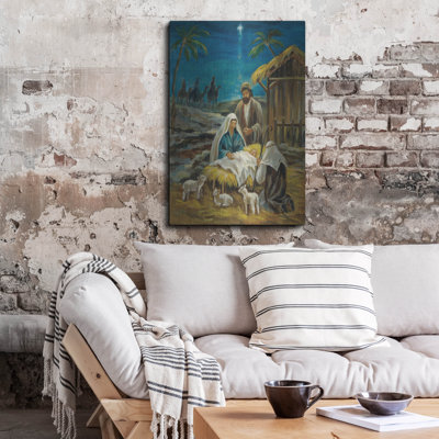 Luxe Metal Art 'Nativity Scene'  by Silvia Vassileva Metal Wall Art, 24" x 36"