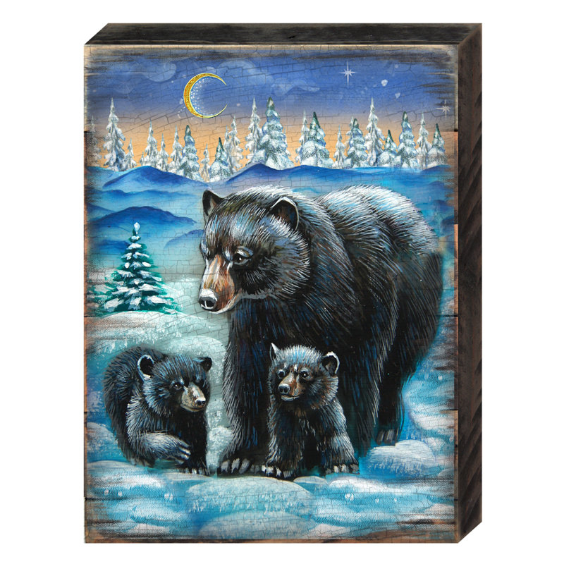 Bloc en bois ours Scher, H 9 po x l 12 po x P 1 po