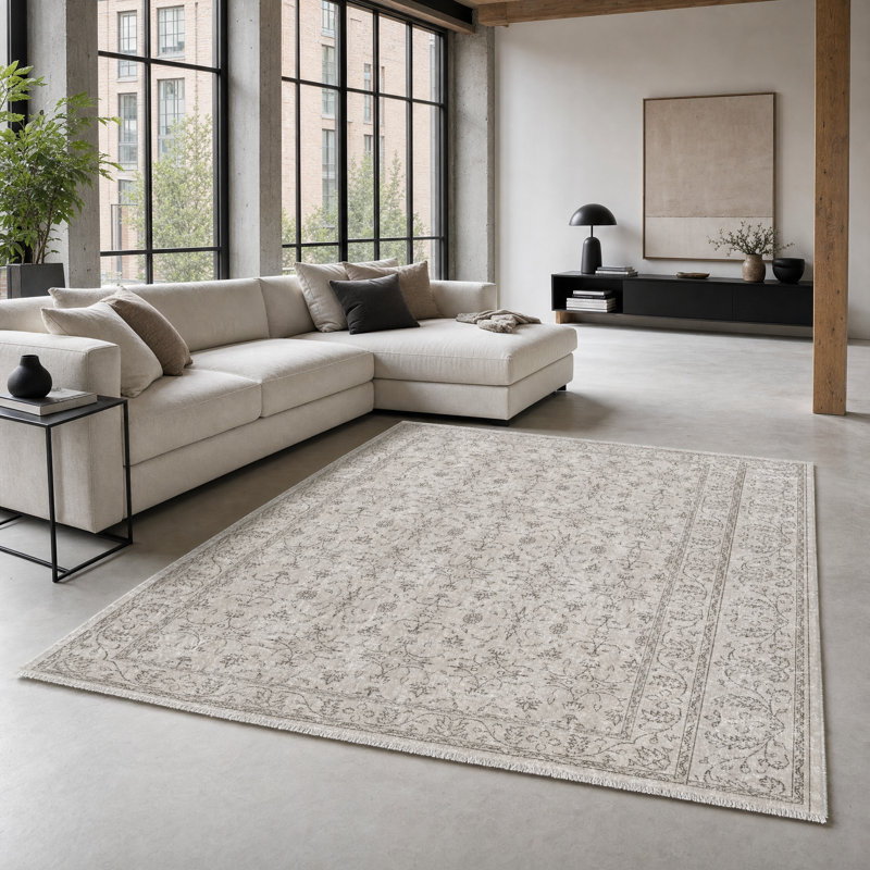 Vintage Look Cotton and Chenille Flatweave Area Rug, 60 x 100 cm