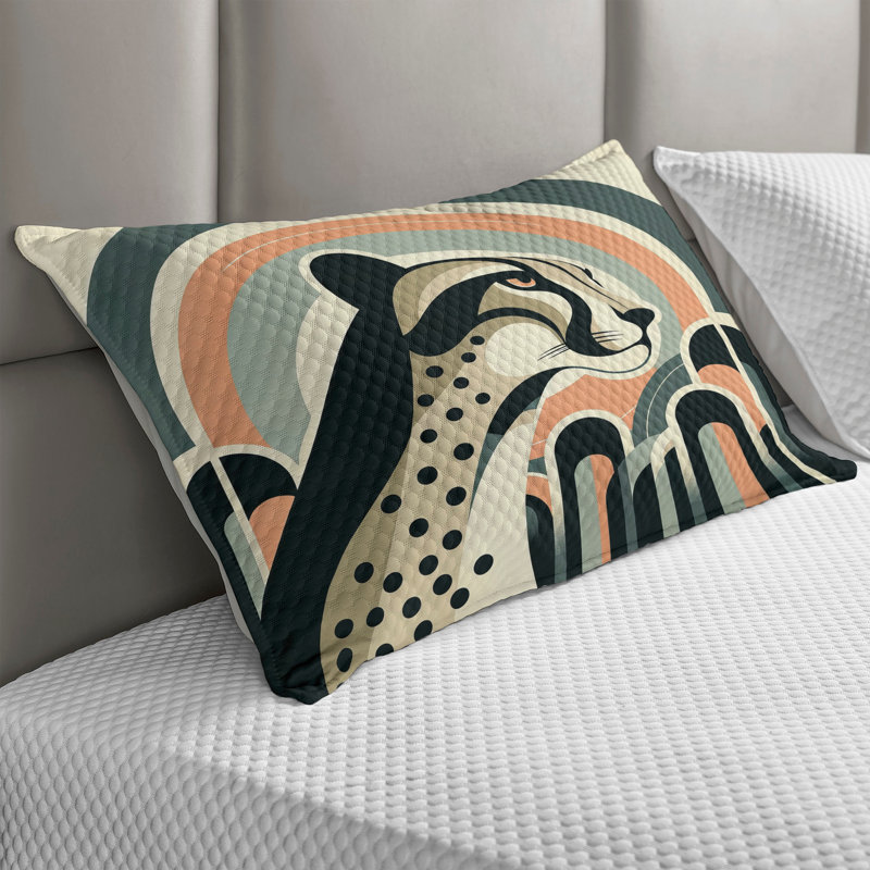 Taie d'oreiller matelassée Ambesonne Cheetah, H 20 po x l 30 po