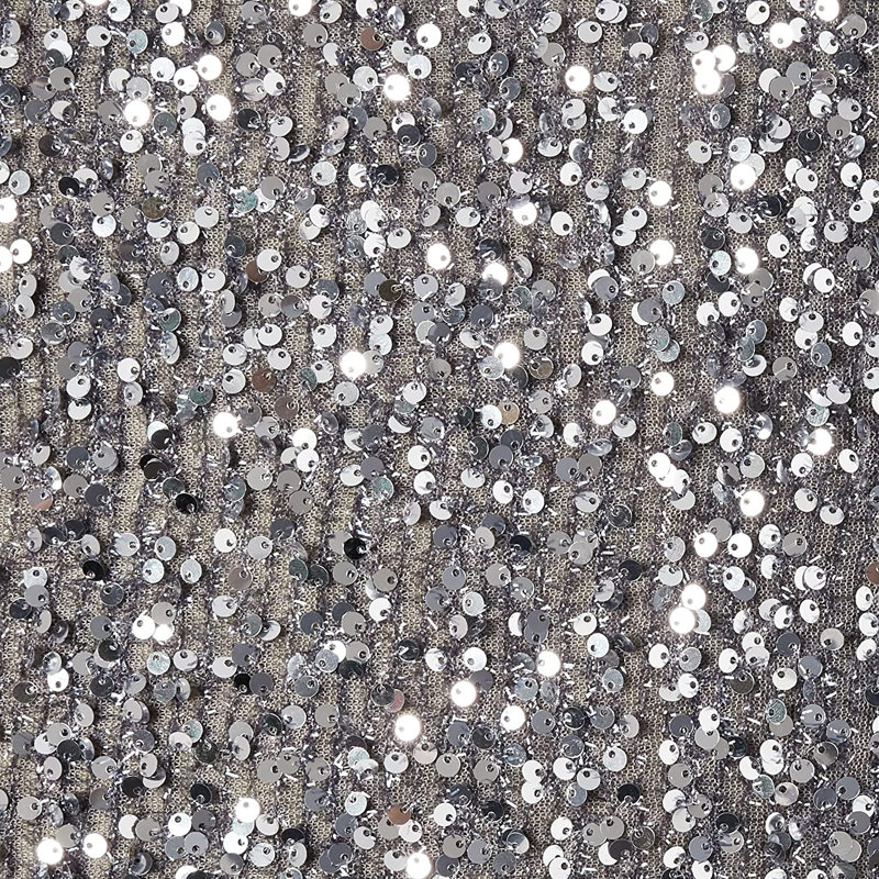 Twinkle Sparkling Sequins Pattern Sequined Throw Pillow, Silver, Polyester/Polyfill