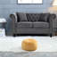 Canapé à compression, causeuse Chesterfield en velours gris pour maison compacte
